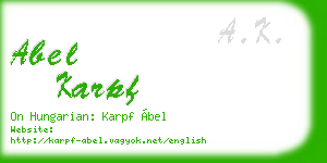 abel karpf business card